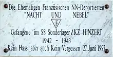 Le triangle F de Hinzert rend hommage aux victimes françaises, notamment du programme Nacht und Nebel.
