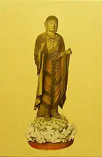 Statue de Jizō en bois assemblé par Kaikei (XIIIe siècle).