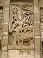 Mur Nord à g. panneau central . Durga et le lion (une forme redoutable de la Déesse).