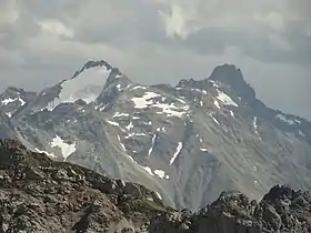 Vue des Pflunspitzen (sur la droite) depuis le nord.