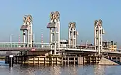 Stadsbrug (Kampen) (nl), un pont levant sur l'IJssel. Janvier 2022.