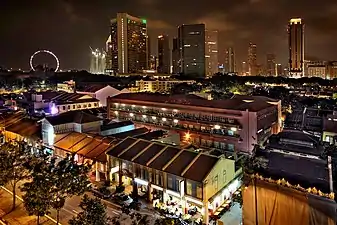 Kampong Glam (en), à l'origine un village de Singapour.