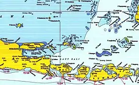 Carte montrant Madura et les îles Kangean