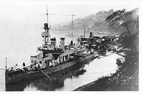 Canonnière allemande SMS Otter sur le Yangzi Jiang (1910)