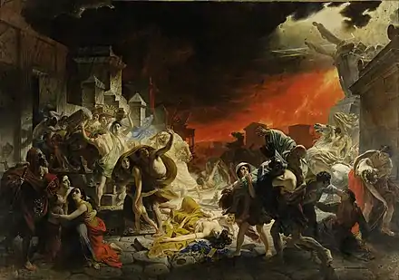 Le Dernier Jour de Pompéi (1827-1833), Karl Brioullov. 4,56 m ; L. 6,51 m. Musée Russe de Saint-Pétersbourg