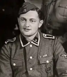 L'Oberscharführer SS Karl Pötzinger, superviseur des chambres à gaz puis responsable du kommando de crémation.