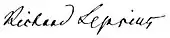 signature de Karl Richard Lepsius