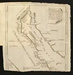 Vers 1750, il est prouvé que la Basse-Californie est une péninsule (carte de Ferdinand Konščak).