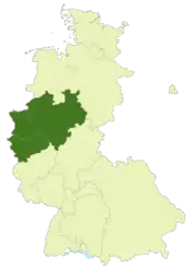Localisation de la 2. Oberliga ouest (en vert)