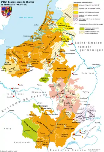État bourguignon (duché de Bourgogne et Pays-Bas bourguignons) (1363–1579).