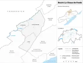 Localisation de District de La Chaux-de-Fonds