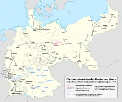 Emplacements des divisions allemandes.
