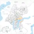 La ville de Lugano après la fusion de 2004.