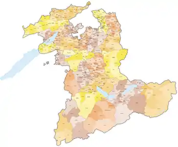 Carte du canton de Berne au 1er janvier 1994.