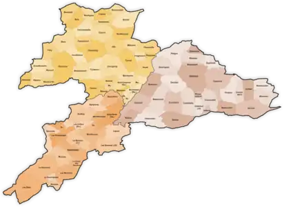 Carte de la République et canton du Jura au 1er juillet 1996.