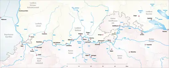 Carte du Haut-Rhin entre Constance et Bâle
