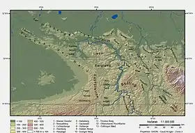 Carte topographique de la Basse-Saxe avec le Süntel dans la partie supérieure droite.