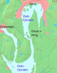 Localisation de la forteresse dans le fjord