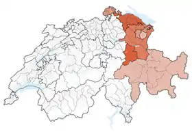 Localisation de Suisse orientale