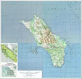 Carte de Nias avec les îles Hinako