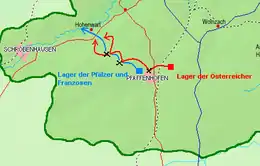 Description de l'image Karte Schlacht bei Pfaffenhofen 1745.PNG.
