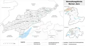 Localisation de Arrondissement administratif du Jura bernois