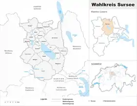 Localisation de Arrondissement électoral de Sursee