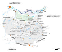 Carte de l'Eisenwurzen