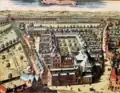 XVIIIe siècle : gravure de l'ancienne chartreuse de Bruxelles, disparue.