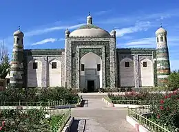Mausolée d'Abakh Khoja : Construit au XVIIe siècle, c'est le lieu le plus sacré du Xinjiang, et l'un des plus beaux exemples d'architecture islamiques en Chine. Kachgar.