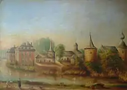 Peinture du château par Jonkheer Willem Hendrik Teding van Berkhout. 1889