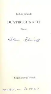 signature de Kathrin Schmidt