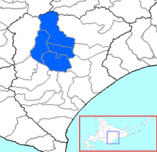 Carte bicolore montrant l'emplacement du district de Katō.