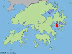 Localisation de Kau Sai Chau sur la carte de Hong Kong