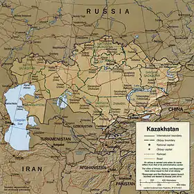 carte : Géographie du Kazakhstan