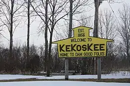 Panneau d'entrée de Kekoskee.