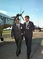 Wernher von Braun et le président John F. Kennedy à l'Arsenal (18 mai 1963).