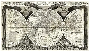Planisphère de Kepler réalisé en 1627 dans son ouvrage Tabulae Rudolphinae.