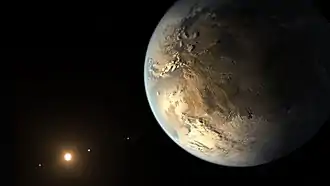 Vue d’artiste représentant Kepler-186 f.