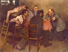 Agitateur à la cantine de l'usine (Agitátor a gyár kantinjában), 1897.