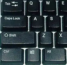 Partie gauche d'un clavier.