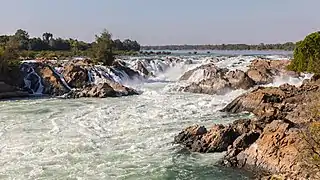 Cascades de Phapheng, un segment des 10 km de longueur que font les chutes de Khone.