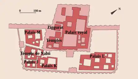 Plan de l'acropole de Dur-Sharrukin.
