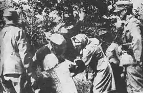 Enlèvement d'enfants polonais lors de l'opération de réinstallation dans la région de Zamość.