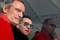 De gauche à droite : Jean-Claude Killy, Dimitri Medvedev et Vladimir Poutine à Rosa Khutor en février 2011