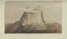 Lithographie de 1862 représentant le mont Kinabalu.