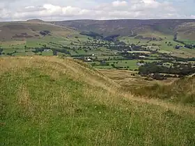 Vue du plateau de Kinder Scout depuis le sud.