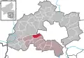 Localisation de Kindsbach dans la Verbandsgemeide et dans l'arrondissement