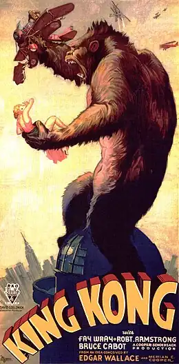 Autre affiche originale du film King Kong sorti en 1933.