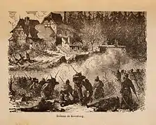 Les combats de la défense de Kirchberg, en 1870.